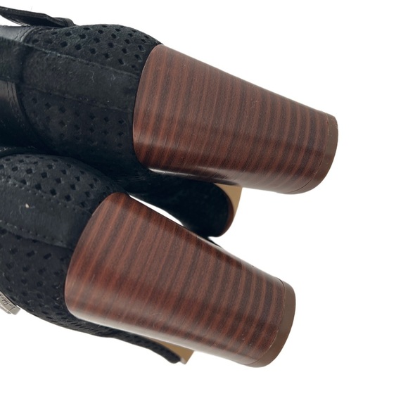 Sam Edelman Easton Black Genuine Leather Perforated Lagenlook boho boots 6.5 - Picture 11 of 11